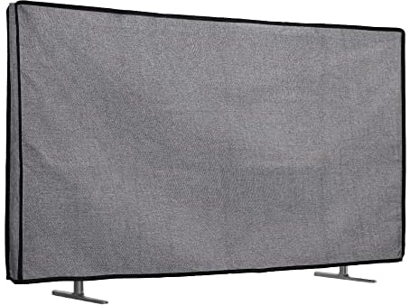 kwmobile Funda para Monitor 55 TV - Protector Antipolvo y antihuellas de Lino para Pantalla de TV - Gris Oscuro