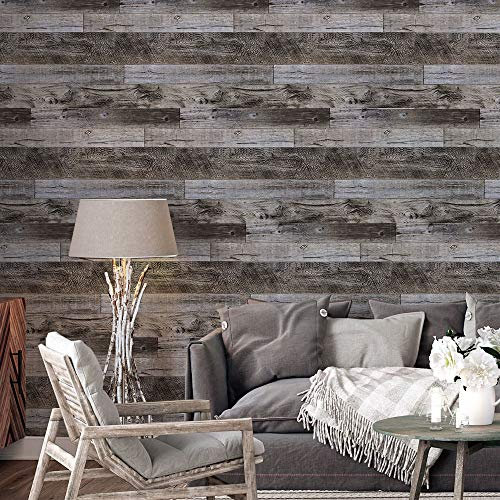 LZH-LP Wood Grain Self-Adhesive Wallpaper 45x300CM Splicing Wood Grain Peel & Stick Vinyl Wallpaper for Wall Decal