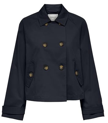 ONLY Women's Onlapril OTW Noos Short Trench Coat Trenchcoat, Night Sky, XL