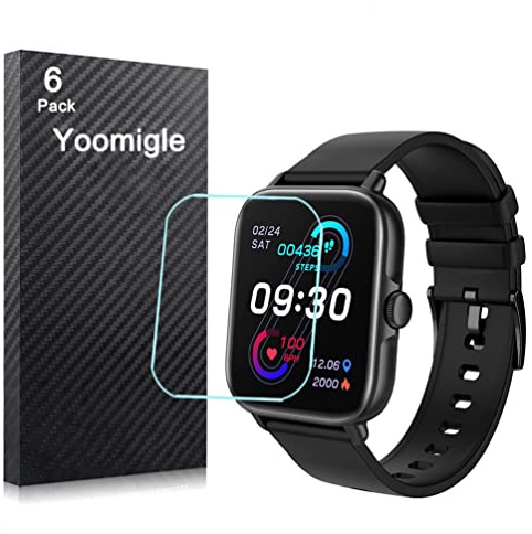 Yoomigle Y22 Displayschutzfolie für Smartwatch, 4,3 cm (1,7 Zoll), kompatibel mit NAIXUES Y22, 4,3 cm (1,7 Zoll), kristallklar, HD, kratzfest, Anti-Fingerabdruck, 6 Stück