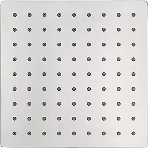 YRUIIA Duschkopf Edelstahl Regenbrause Gebürstetes Nickel Quadratische Regenduschkopf Hochdruck Kopfbrause mit Anti-Kalk Düsen Einbauduschköpfe,12 inches