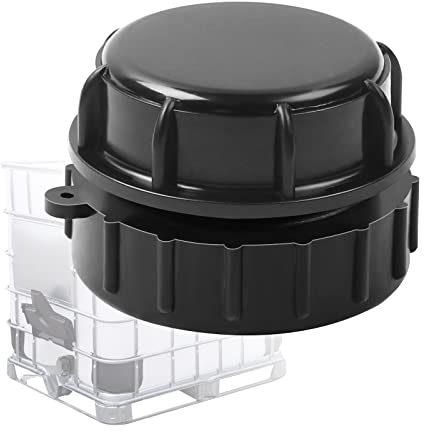 MaxEarn IBC Tank Adapter mit Tankabdeckung, 62mm zu S60x6 Grobgewinde Ventiladapter Anschluss Zubehör, Ventil Rohrverbinder Adapter für IBC Container Wassertank Regenwassertank Tonnenventil