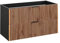 Lomadox Waschtischunterschrank 100 cm Waschbeckenunterschrank Unterschrank Badschrank Schubladen anthrazit mit Eiche Nb. Schwarze Rillen 100x57x46 cm