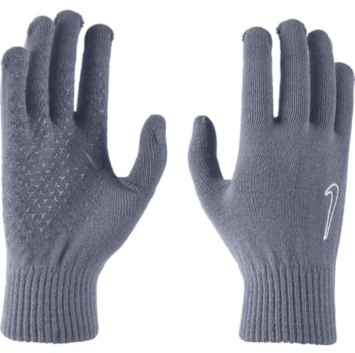 Nike CW1037-461 Thermo-Handschuhe Knit Tech & Grip Handschuhe 2.0, Aschen Schiefer/Assian Schiefer/Weiß, S/M