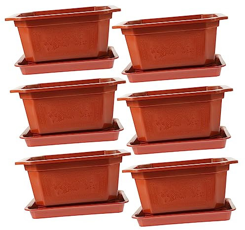 Didiseaon 6 Macetas De Plástico para Suculentas con Platillo Maceta Verde Ideal para Jardín