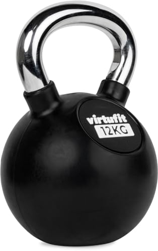 VirtuFit Kettlebell - Gummi - Chrom - 16 kg