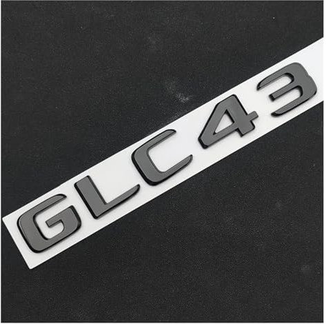 yzw6688 3D-ABS-Chrom-Schwarz-Auto-Heck-Kofferraum-Abzeichen-Aufkleber-Logo GLC 43 BITURBO 4MATIC-Emblem, kompatibel mit GLC43 / X253-Zubehör (Color : GLC43 Glossy Black)