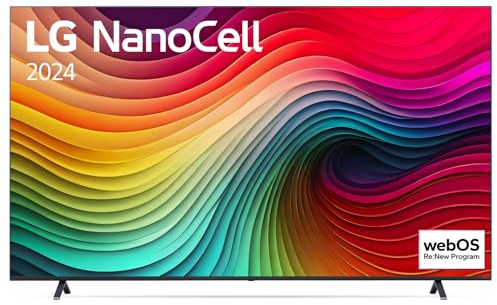 LG NanoCell 86'', Serie 81 2024, 86NANO81T6A, Smart TV 4K, Processore α5 Gen7, 20W, 3 HDMI, Filmmaker Mode, Game Optimizer, Alexa, Wi-Fi, webOS 24, Telecomando puntatore
