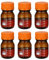 PATIKIL 6 Pack Reagent Media Storage Bottles, 100ml Borosilicate Glass Graduated Round Bottles with Orange GL32 Screw Cap for Lab Water Reagent Liquids, Amber
