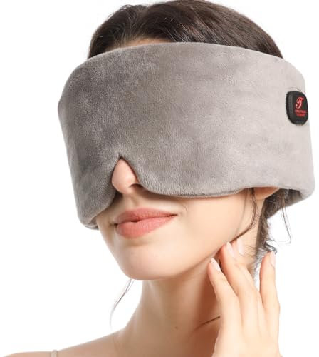 Telepepe Heated Eye Mask for Dry Eyes, Cordless, Heated Scarf, Neck Heating Pad Electric, 3 Heat Levels, 2500mAh, 20 Minutes Auto-Off, Gifts for Men, Women, Travel(Grey)