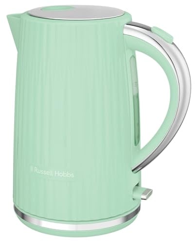 Russell Hobbs Bollitore Elettrico Eden Pistacchio (capacità 1,7L,apertura a pressione, beccuccio Perfect Pour, filtro lavabile rimovibile, interruttore illuminato, dettagli cromati,2400W)27360-70.