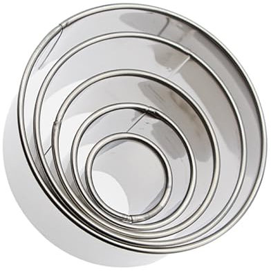 lopituwe Cortador de Galletas Circular fácil de Limpiar, 5 Pack/Lote, para Hornear rápido y fácil, cortadores de Galletas de Acero Inoxidable, Paquete Variado