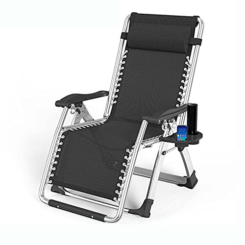 Extra Large Zero Gravity Chair with Cup Holder and Headrest Outdoor Patio Recliner for Lounge Adjustable and Foldable Reclining Chair