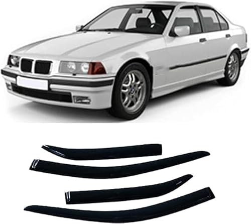 WANGJF Windabweiser für BMW 3er E36 1992-1998,Autofenster Regenschutz,Seitenfenster Deflectors Sonnenblenden Regenschutz Rauch Fenster Visier.