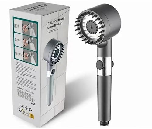 trissano Hydro Sense Duschkopf Hochdruck-Handbrause mit Filter – 3 Strahlarten, 15 Filterschichten, 1,5 m Schlauch, entfernt Chlor, Bakterien & Schwermetalle