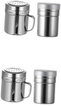 Cabilock 2sets Coffee Dosing Cup Ground Bin Sprinkler Jar Steel Sachet Seasoning Storage Containers Condiment Jars 2pcs*2