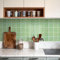 COMSTICKC Más Grueso Azulejos Adhesivos 3D Verde, 10 Piezas, Baldosas Adhesivas Pared 3D de Vinilo, Paneles de Pared 3D para Cocina y Baño, Impermeables, 30.5 x 30.5 cm, 2,5 mm de Grosor
