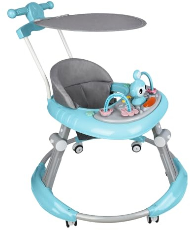Deambulatore per imparare a camminare per neonata di 6 mesi, carrello evolutivo 3 in 1, aiuta a imparare a camminare, spingatore, 70 x 70 x 91 cm, colore blu