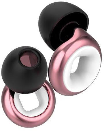 Ohrstöpsel zum Schlafen, Wiederverwendbare Silikon Ohrstöpsel, Noise Cancelling Ohrstöpsel, Ideal bei Schnarchen & Lärm, Flexibel & Leicht für Reisen & Konzentration(Roségold+weiß+schwarz)
