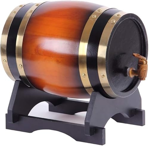 Eichenfass Eichenholz Weinfass, Vintage-Stil Tisch-weinspender, Zum Aufbewahren Von Whisky, Wein, Essig, Bier Mini Weinfass, B, 1.5L