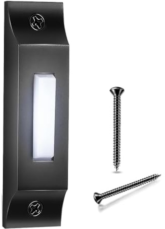 Koolenry Metal Doorbell Push Button Wired Door Bell Push Buttons LED Door Chime for Garage Door Opener, Door Chime,Doorbell Button Wall Mounted Doorbell Switch Garage Doorbell Button