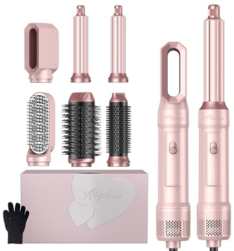 Multistyler Haarstyler Atopskins 6 In 1 Air Styler Set | 1000W Airstyler Hairstyler, Rundbürstenföhn,Warmluftbürste,Föhnbürste, Haartrockner,Warmluft Curler, Glättbürste, Geschenkset für Frauen