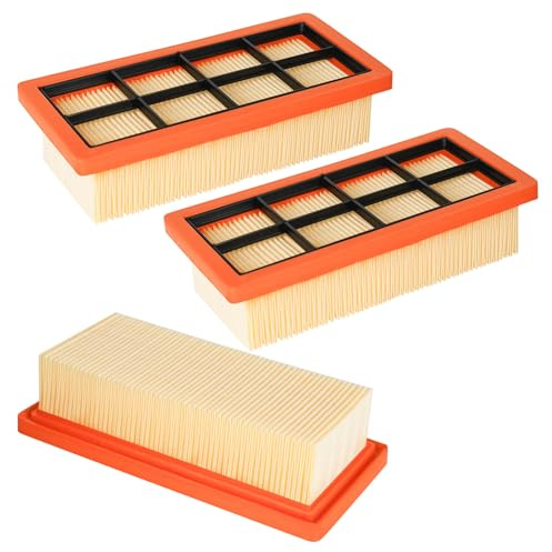 Trendecor 3 Stück Flachfaltenfilte für Kärcher AD 2, AD 2 Battery, AD 3, AD3 Premium, AD 4, AD4 Premium, AD 3.200, AD 3.000 Aschesauger Filter für Kärcher KFI 7420, Ersetzt 6.415-953.0