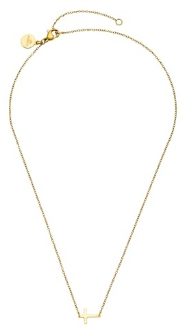Purelei Side Cross Kette – wasserfest & verstellbar | Edelstahlkette mit seitlichem Kreuzanhänger | 14K/18K Vergoldung | Modernes Symbol für Stärke & Balance (Gold)