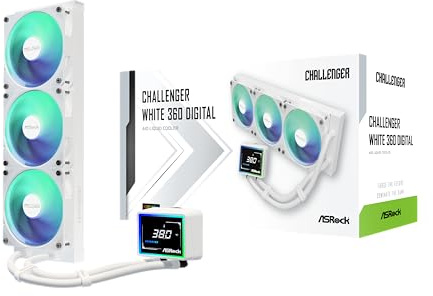 ASRock CPC Challenger 360 Digital ARGB 90-ACLA36-WAAGA6 CPU-Wasserk?hler ? 360?mm ? ARGB ? Triple-Fan ? Wei?