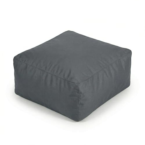 80 Oak Premium XXL Outdoor Sitzsack-Liege mit Memory Foam Füllung, wetterfest & UV-beständig, 600D Oxford Nylon, für Garten, Balkon, Pool (Beige/Hellgrau/Dunkelgrau) (Dunkelgrau, Ottoman)