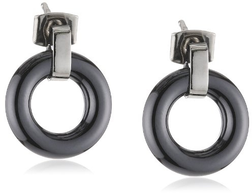 Boccia Damen-Ohrstecker Titan Keramik schwarz 0583-02