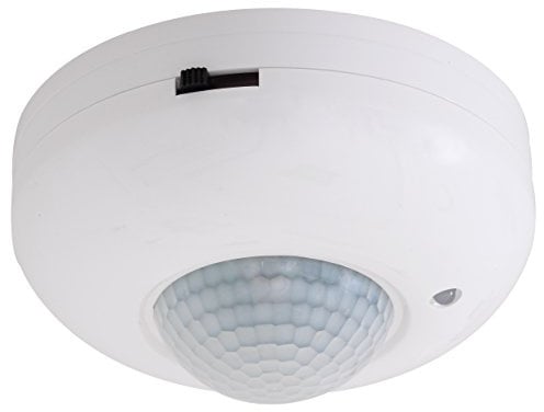 Electraline 58414 Sensore di Movimento a Soffitto con Sensore Crepuscolare, Bianco