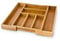 Relaxdays Besteckkasten verstellbar H x B x T: ca. 5 x 48 x 46 cm Schubladeneinsatz aus Bambus mit 5 bis 7 Fächern als Besteckeinsatz und Küchenorganizer große Besteckeinlage für die Schublade, natur