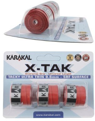 Karakal Griffband X-TAK für Tennis-, Badminton- und Squash-Schläger rot rot