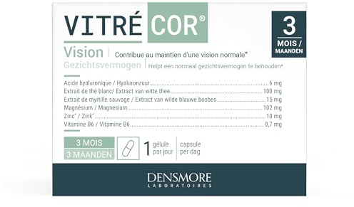 Densmore - VITRECOR Vision - Zinc, Magnésium - Confort visuel - Cure 3 mois | Améliore le Confort Visuel, Maintien de la Vision, Zinc, Magnésium, Vitamine B6, Fabriqué en Europe