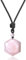 coai Collana Pendente con Esagramma Stella a Sei Punte in Quarzo Rosa, Collana Regolabile con Ciondolo in Pietre Benefiche