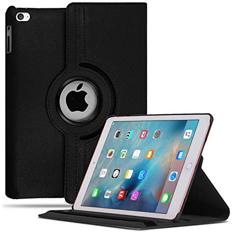 Case For iPad Mini 4 / Mini 5, 360 Rotating Smart Stand Leather Case Cover For Apple iPad mini 4 / mini 5 (Black 360 case)