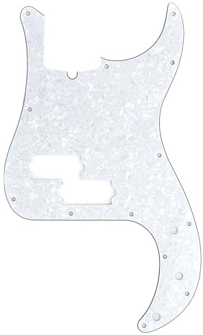 Musiclily Pro 13-Hole Modern P Bass Pickguard 4Ply White Pearl | for 4 String American Precision Bass