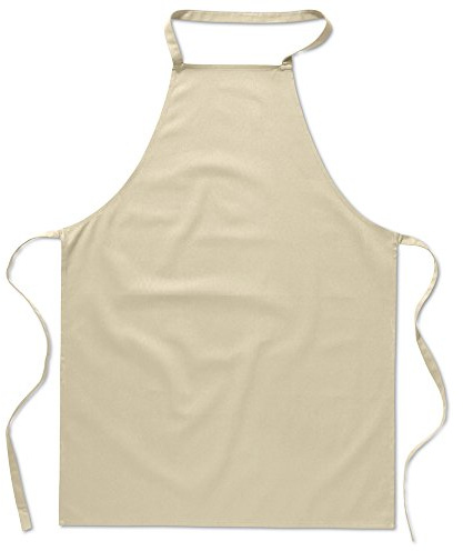 eBuyGB Pack of 1 Catering Cooking Plain Chef's Unisex Kitchen Apron, Cotton, Beige