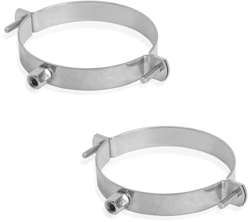 PRIOstahl® Rohrschellen aus Edelstahl V2A f. Stockschrauben - Rohrhalter Rohrbefestigung Rohr (4 Zoll, 110-116mm, 2 Stück)