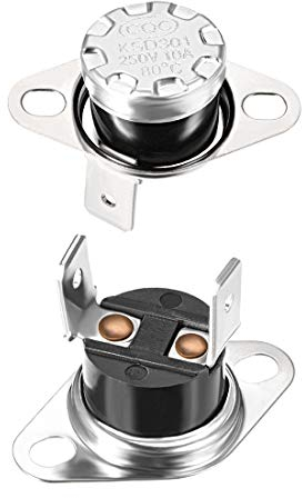 sourcing map interruptor de control de temperatura, termostato, 80 ° c 10a normalmente cerrado nc 2pcs