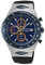 Seiko Chronograph Herren-Uhr Edelstahl mit Silikonband SNAF85P1