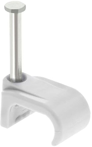 PRO POWER Twin & Earth Cable Clips – 2.5mm Flat, White, 100 Pack – Nail-In Type for Masonry & Wood – PP01627