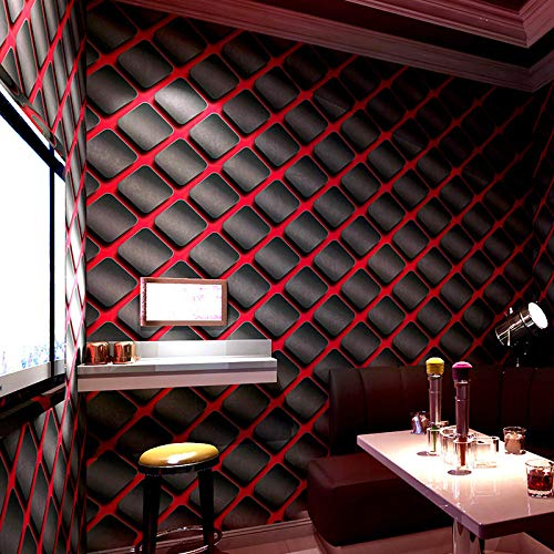3d Persönlichkeit Mode Glitzer Tapete Bar Hotel Phantasie Ballsaal Box Thema Raum Tapete-rot schwarz