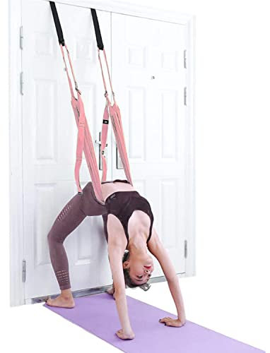 Yoga Fitness Stretching Strap, Adjustable Leg Stretcher Back Bend Assist Trainer, Improve Leg Waist Back Flexibility Home Gym Equipment for Rehab Pilates Ballet Cheerleading Splits Gymnastics (pink)