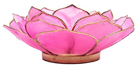 Porte Bougie Pétales de Lotus Rose et Or