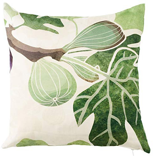Klippan Feigen Kissenhülle (Öko-Tex) 45x45 cm grün, cremeweiß