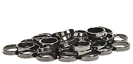 Yeehliny Herren Damen Magnetischem Hematite Ring 5PCS Wurzelchakra des Angstausgleichs, absorbiert Negative Energieschmuckgeschenke, Unisex Hämatitringe Steinring Fingerring (Flach-17mm)