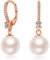 Perlenohrringe Hängend Ohrringe Rosegold Damen Perlen Ohrringe Rose Ohrhänger Perle Creole mit Perle