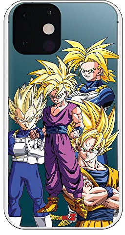 Personalaizer Schutzhülle für Apple iPhone 13, Dragon Ball Z Goku Vegeta Gohan Trunks, offizielles Produkt, Frikis Serie Goku Flexibles Silikon Gel